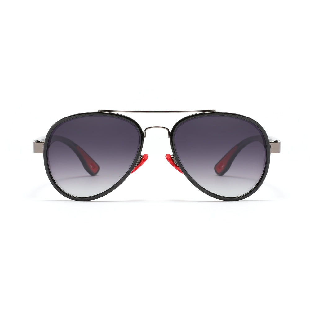 KINGSEVEN LE796 men shiny black gray polarized sunglasses aluminum frame