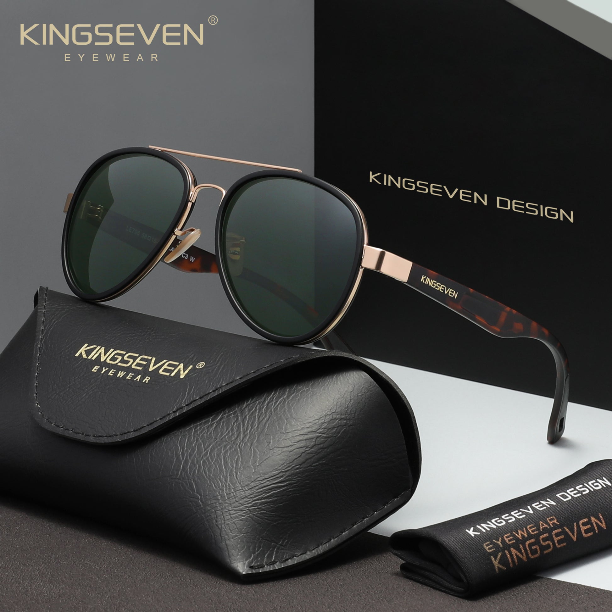 KINGSEVEN LE796 green polarized sunglasses for men