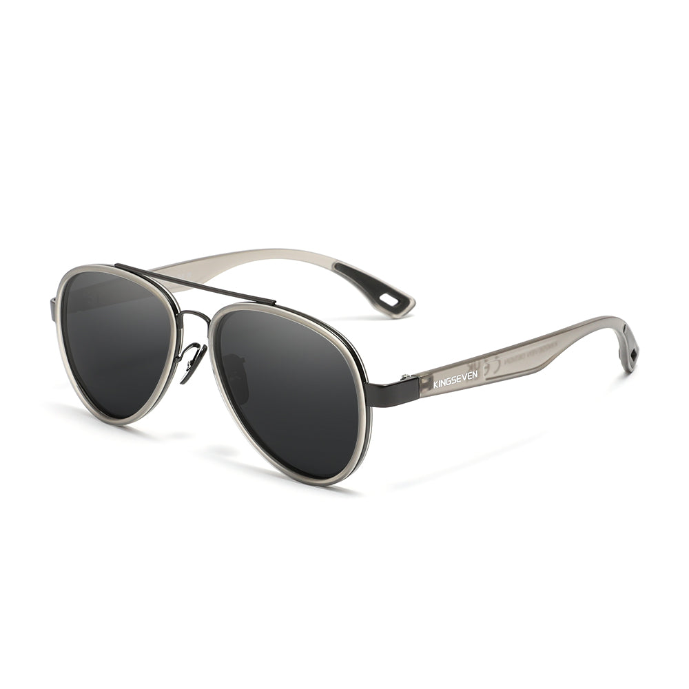 KINGSEVEN LE796 men matte gray gray polarized sunglasses aluminum frame
