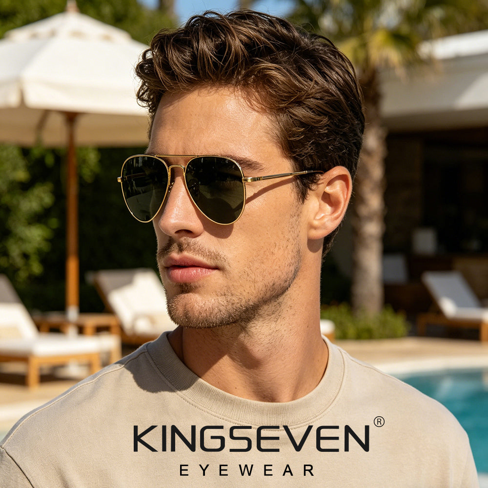 Man wearing KINGSEVEN N72117 sunglasses outdoor