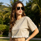 Woman wearing KINGSEVEN N7117 sunglasses outdoor
