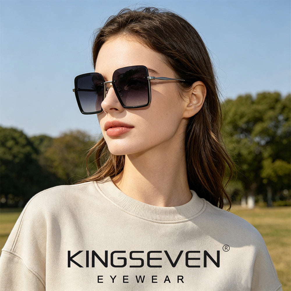 Woman wearing KINGSEVEN N808 sunglasses outdoor