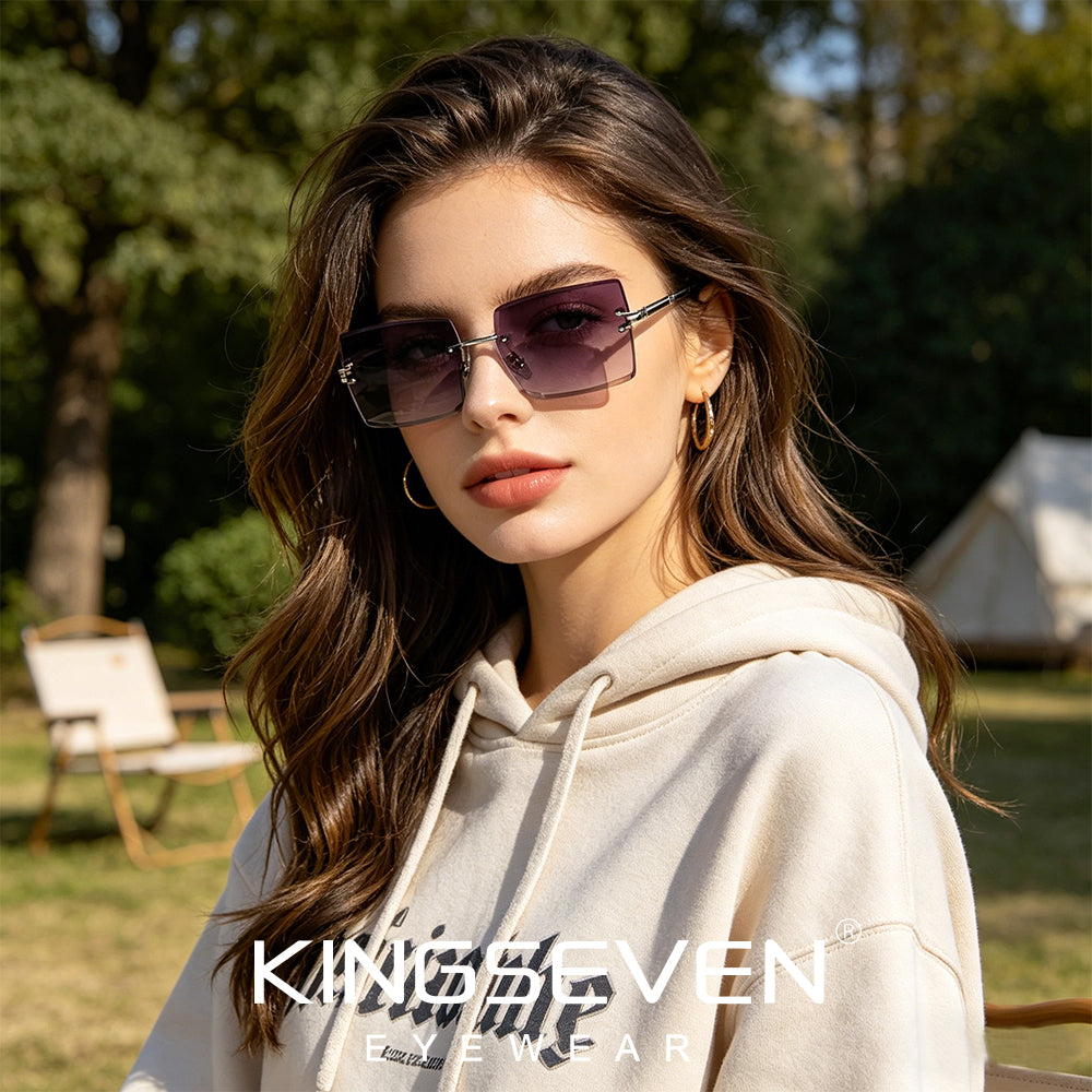 Woman wearing KINGSEVEN N818 sunglasses outdoor
