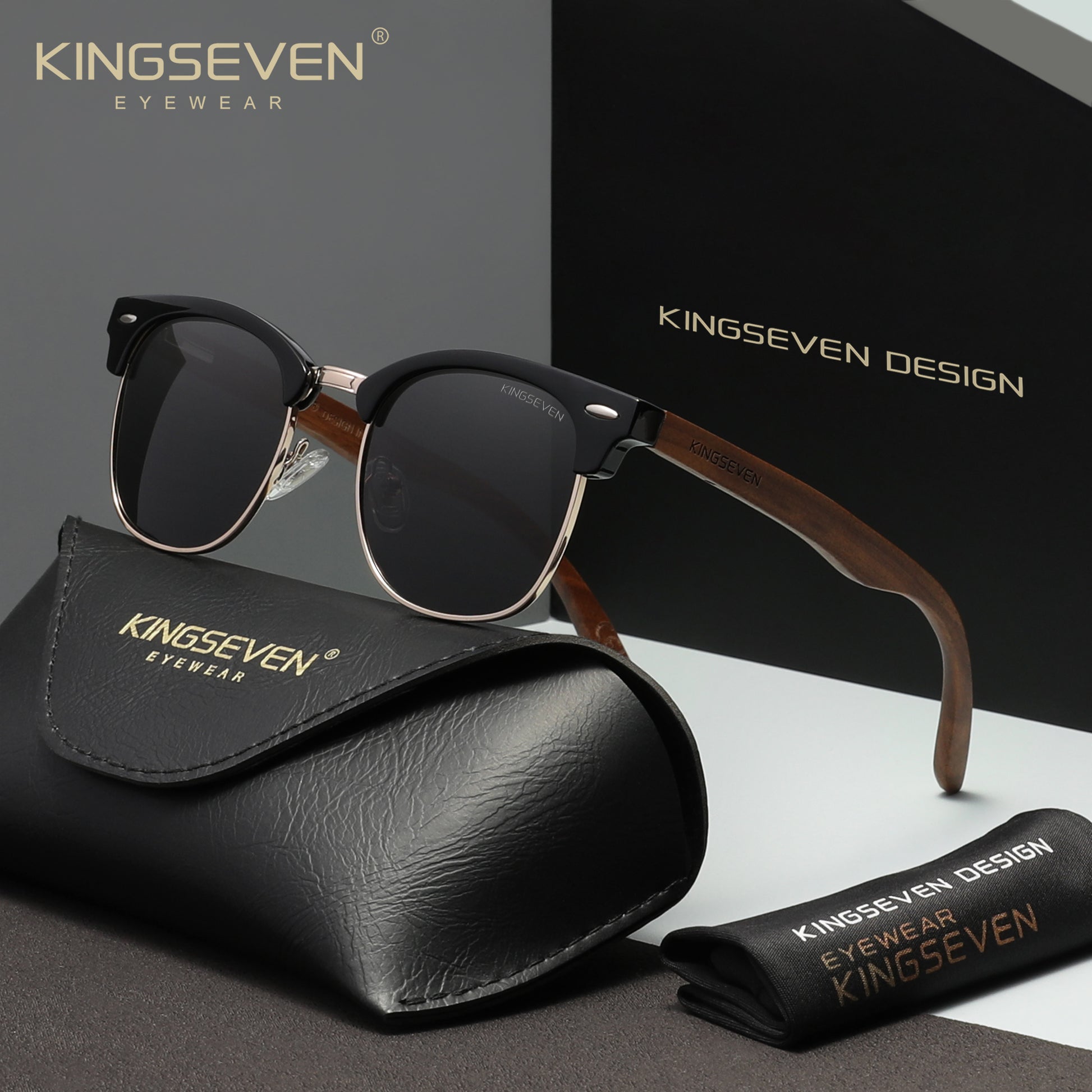 KINGSEVEN W5516 black polarized sunglasses