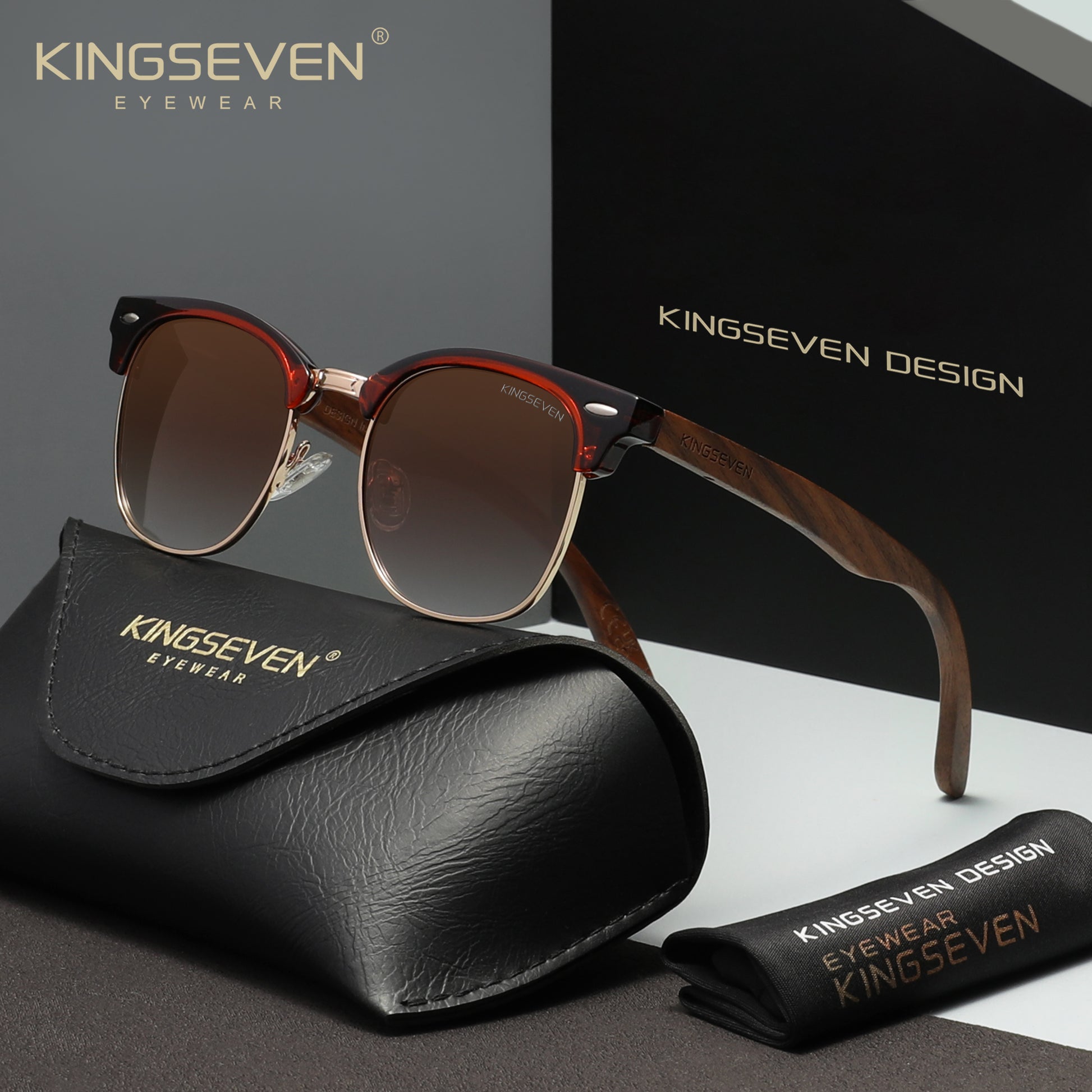 KINGSEVEN W5516 brown polarized sunglasses
