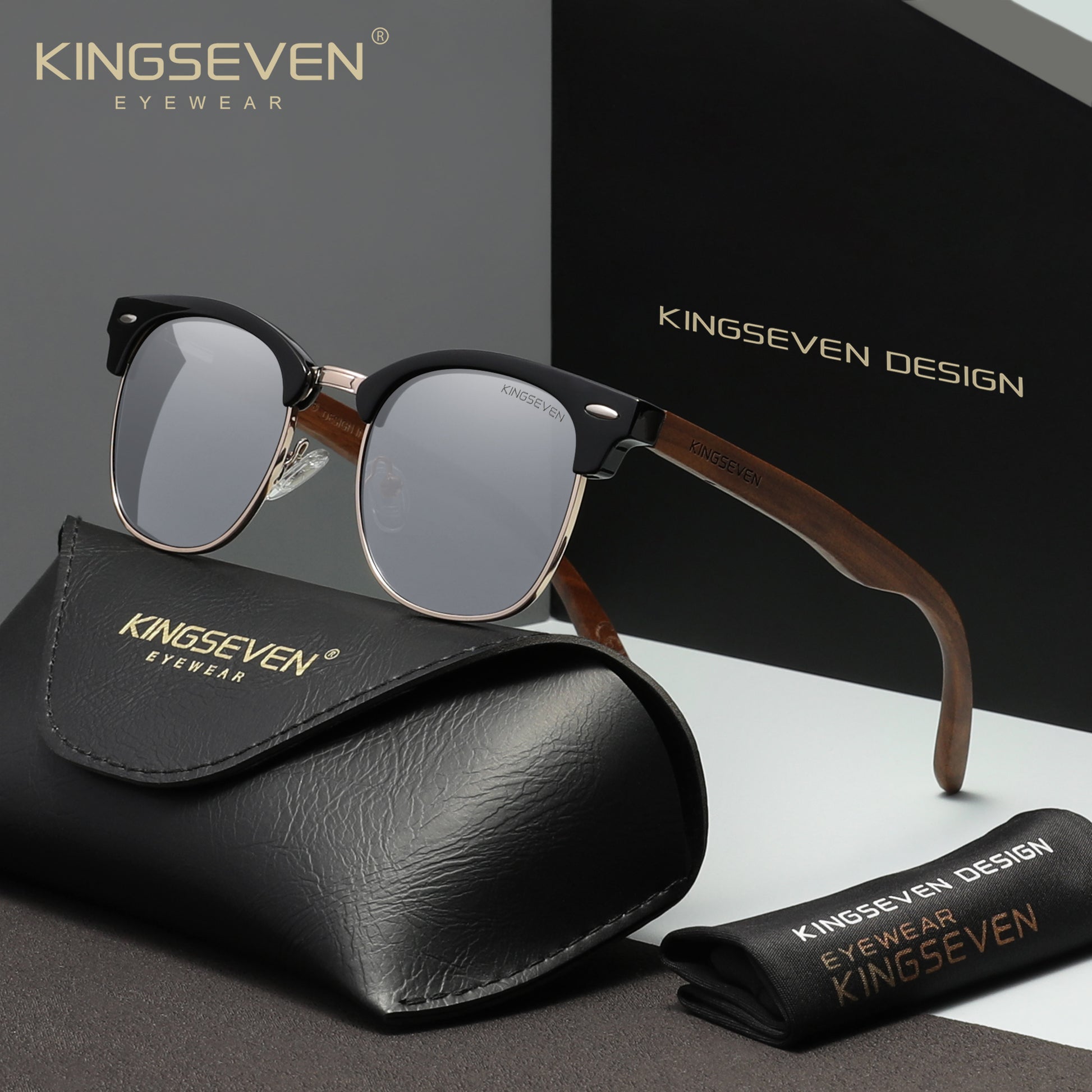 KINGSEVEN W5516 silver polarized sunglasses
