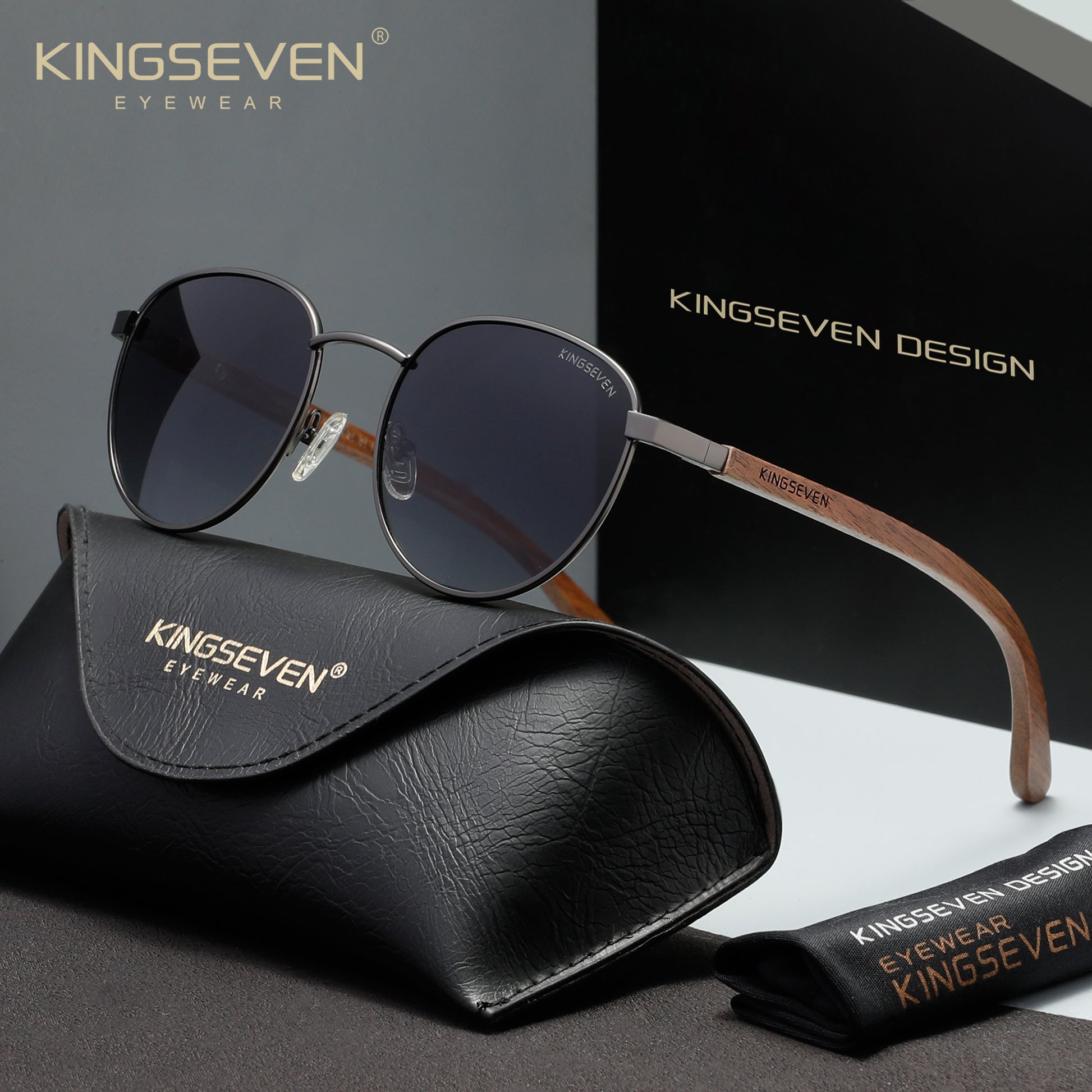 KINGSEVEN W5519 gun gray polarized sunglasses