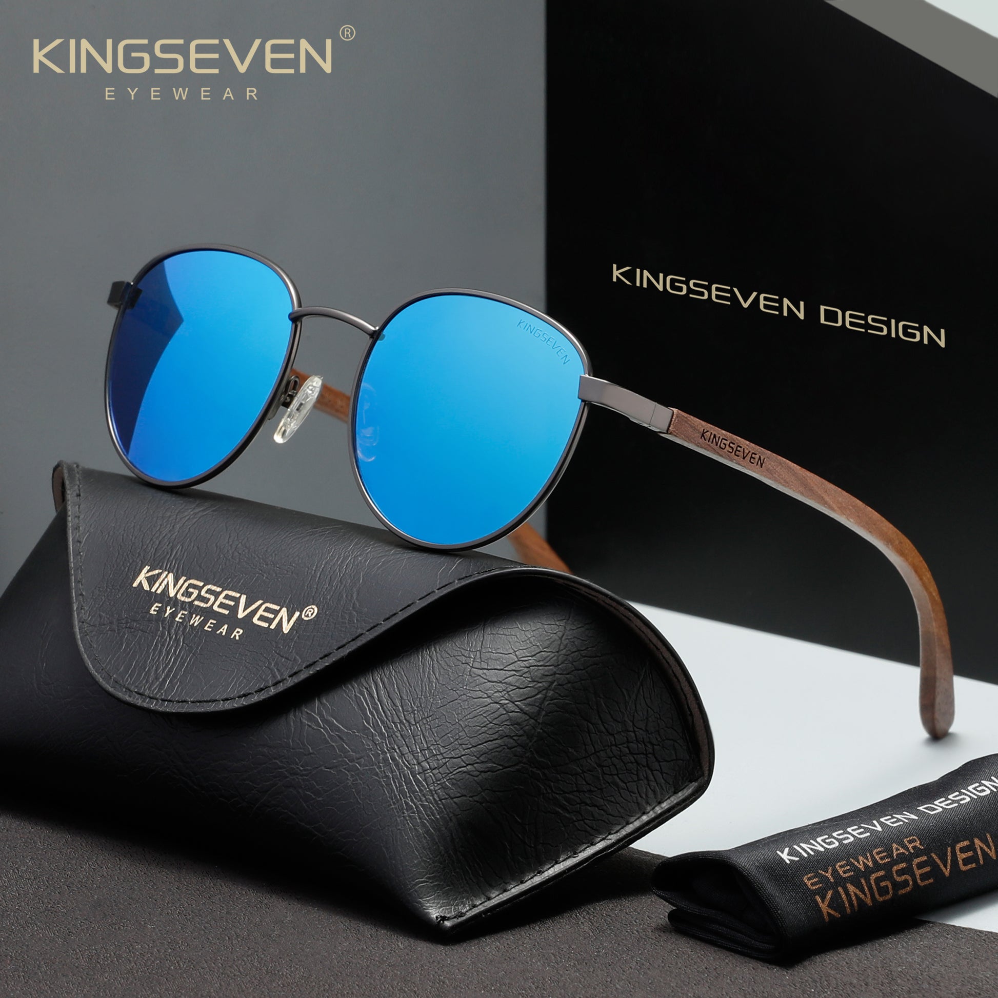 KINGSEVEN W5519 gun blue polarized sunglasses