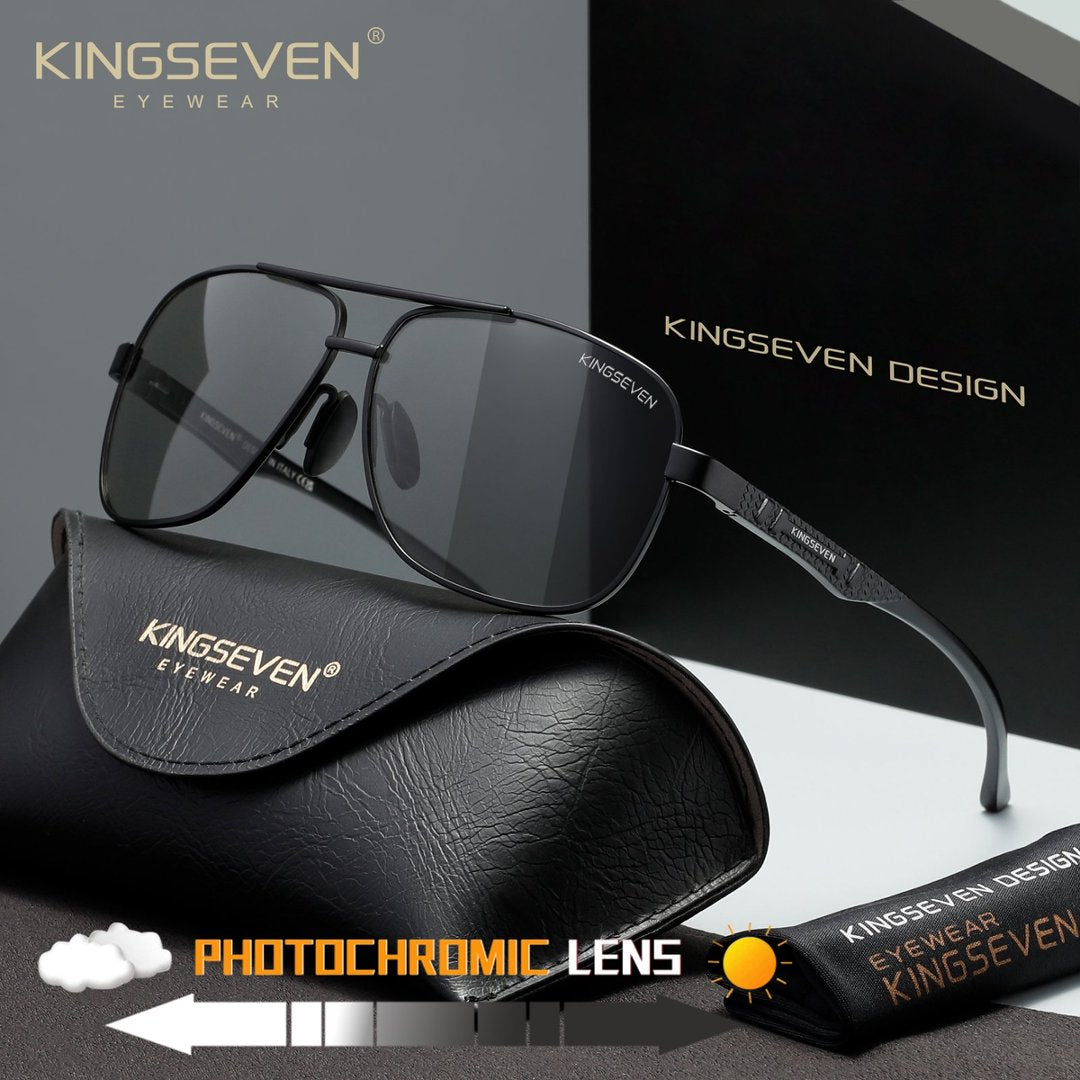 KINGSEVEN N7188 black photochromic polorized sunglasses for men
