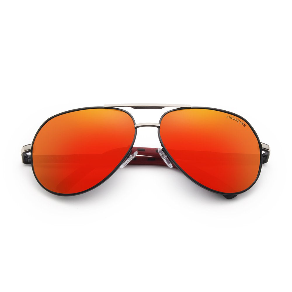  KINGSEVEN K725 silver red polarized lens UV400 protection