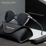 KINGSEVEN N7824 silver-black polorized sunglasses for women