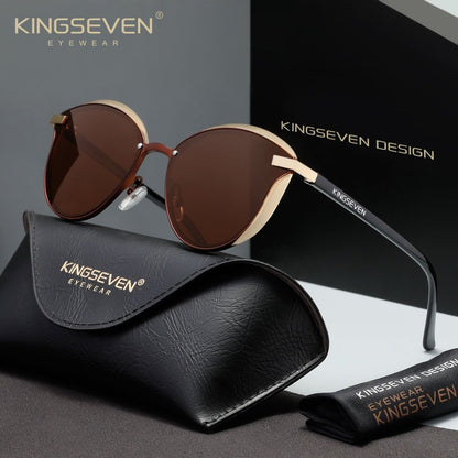 KINGSEVEN N7824 brown polorized sunglasses for women