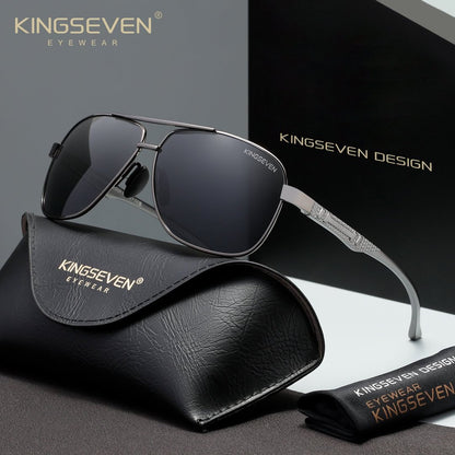 KINGSEVEN N7188 silver gray polorized sunglasses for men
