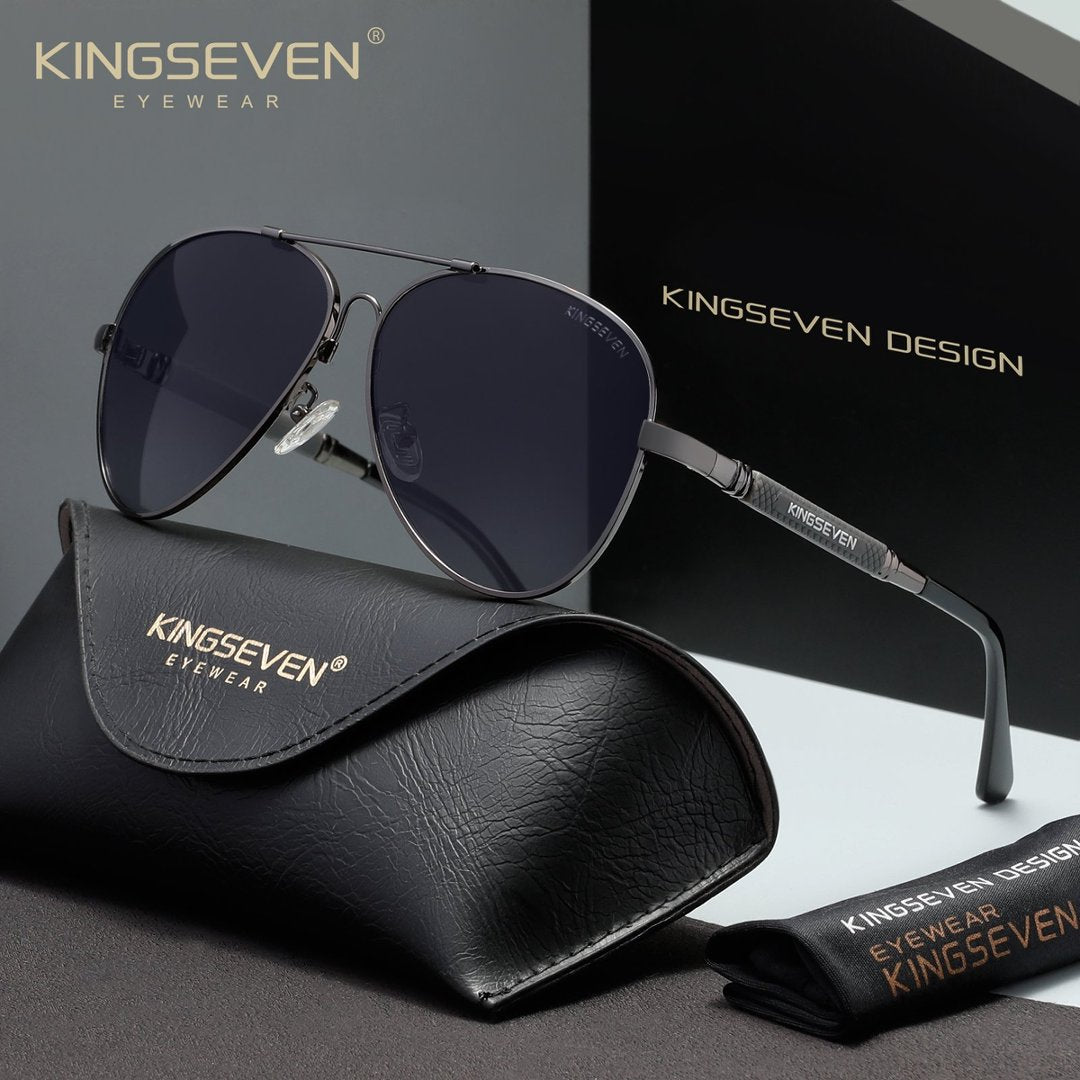 KINGSEVEN N7730 gun gradient gray polorized sunglasses for men
