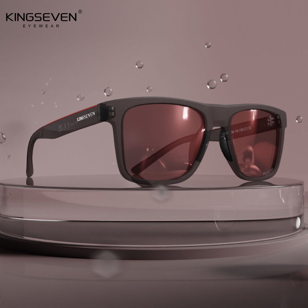 KINGSEVEN LE798 men gray red polarized sunglasses aluminum frame