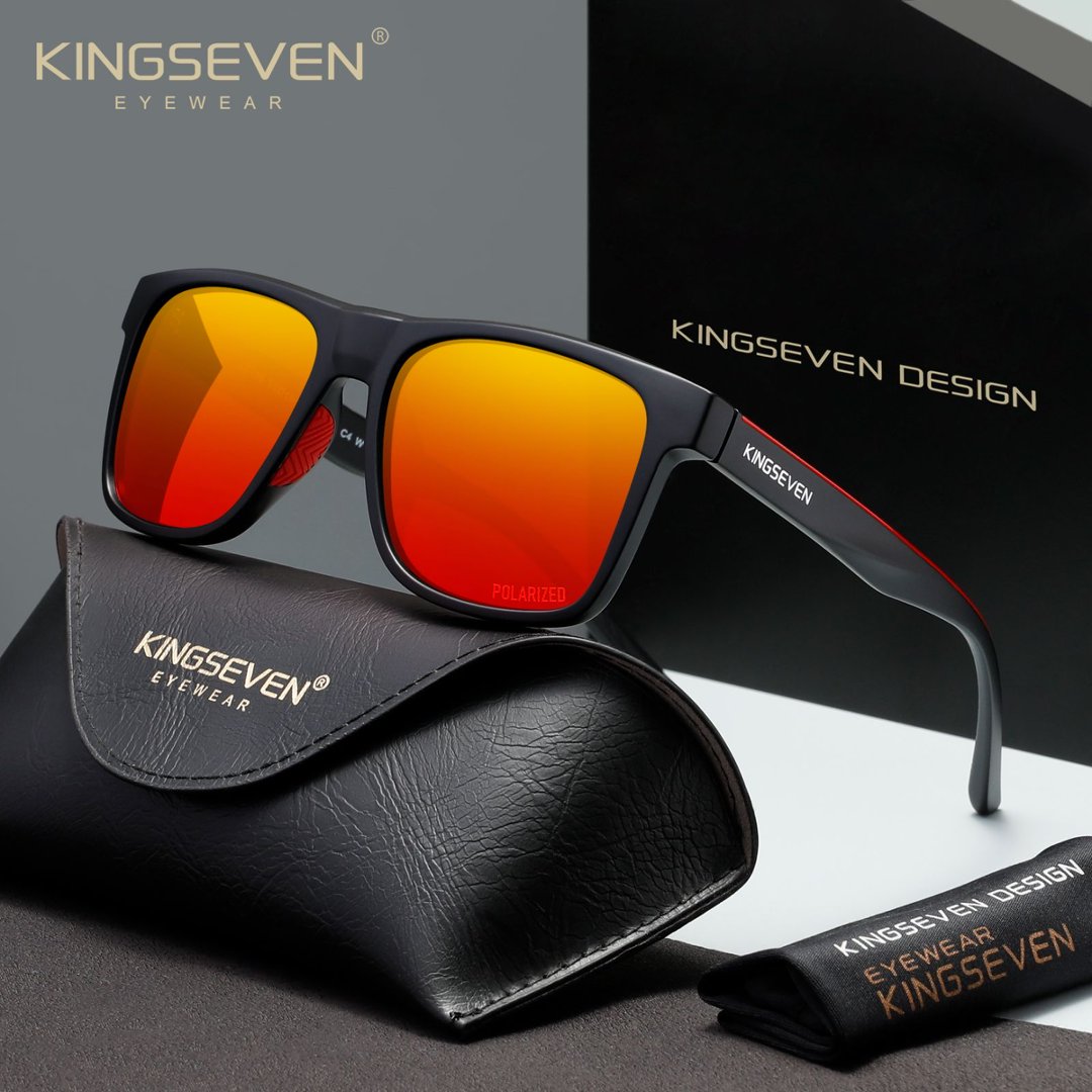 KINGSEVEN LE798 gray red polarized sunglasses for men