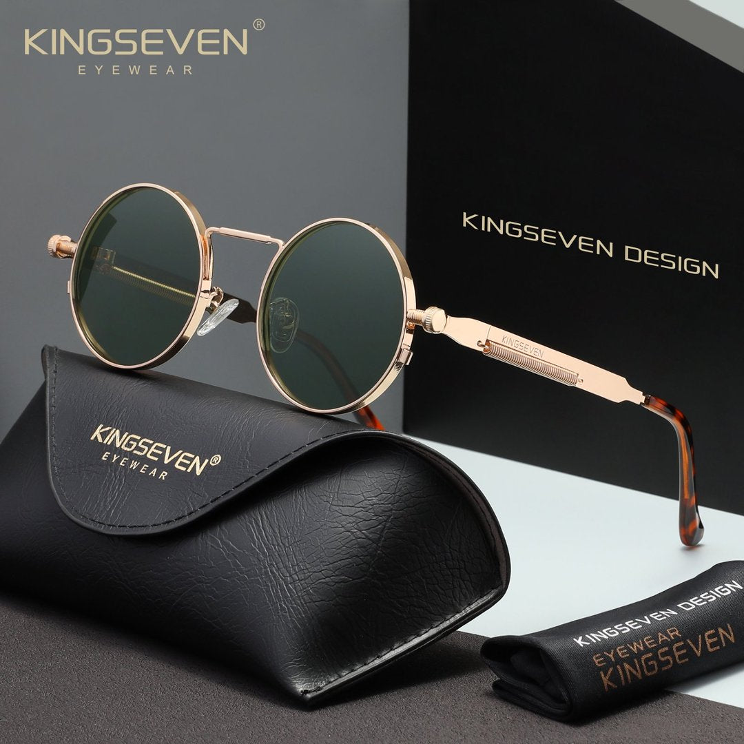 KINGSEVEN N7579 gold green polorized sunglasses for men